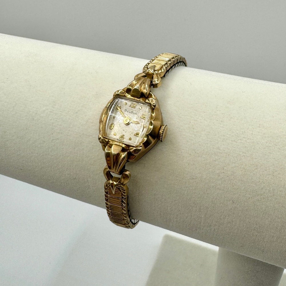 Vintage Bulova 17 Jewel Gold Filled Ladies Watch Art Deco Style